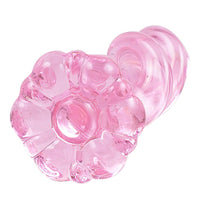 Pink Flower Spiral Glass Plug