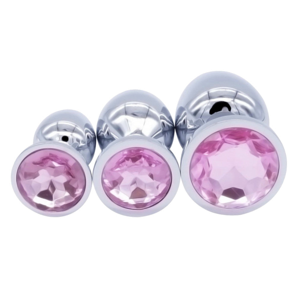 Exquisite Steel Jeweled Plug Set (3 Piece) Loveplugs Anal Plug Product Available For Purchase Image 3