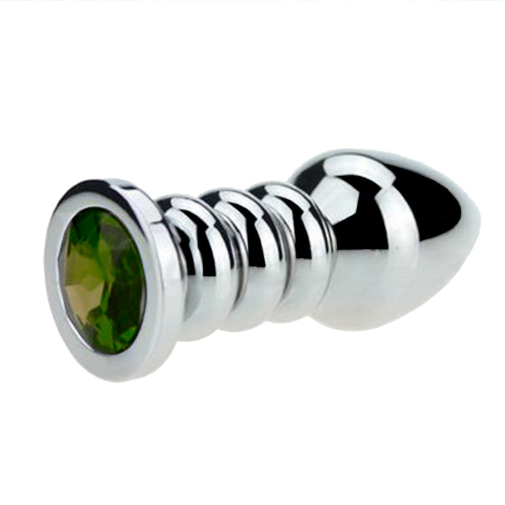 Ribbed Steel Jeweled Plug Loveplugs Anal Plug Product Available For Purchase Image 7
