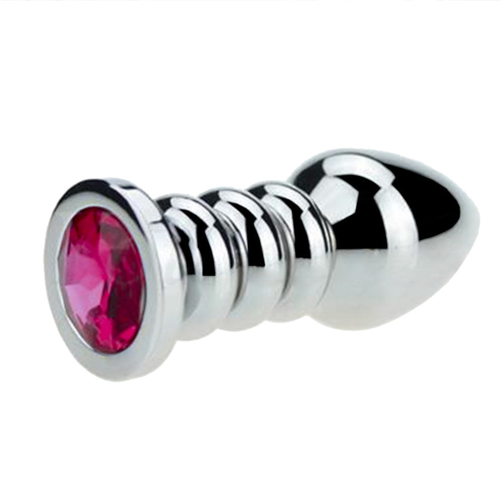 Ribbed Steel Jeweled Plug Loveplugs Anal Plug Product Available For Purchase Image 9