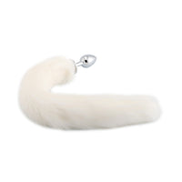 White Wolf Tail Plug 16"