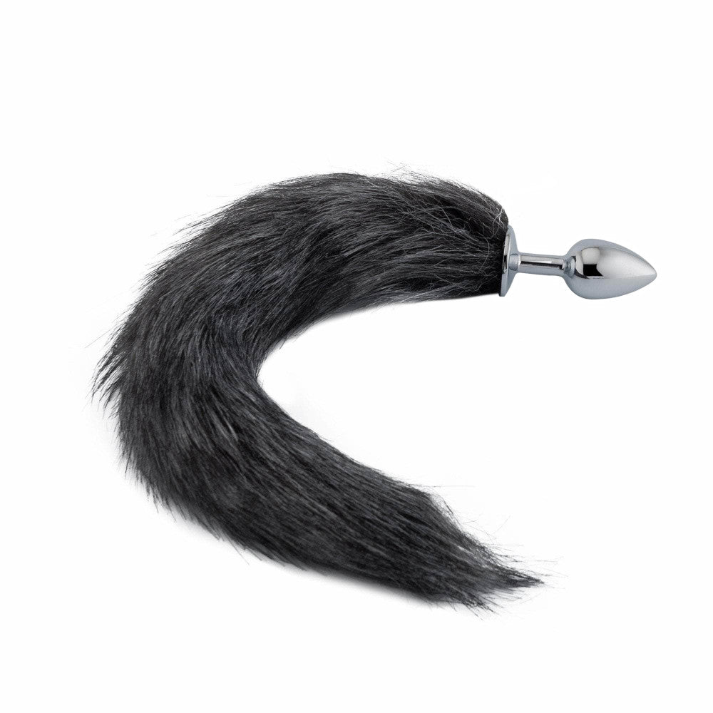 Dark Grey Fox Metal Tail, 18" Loveplugs Anal Plug Product Available For Purchase Image 1