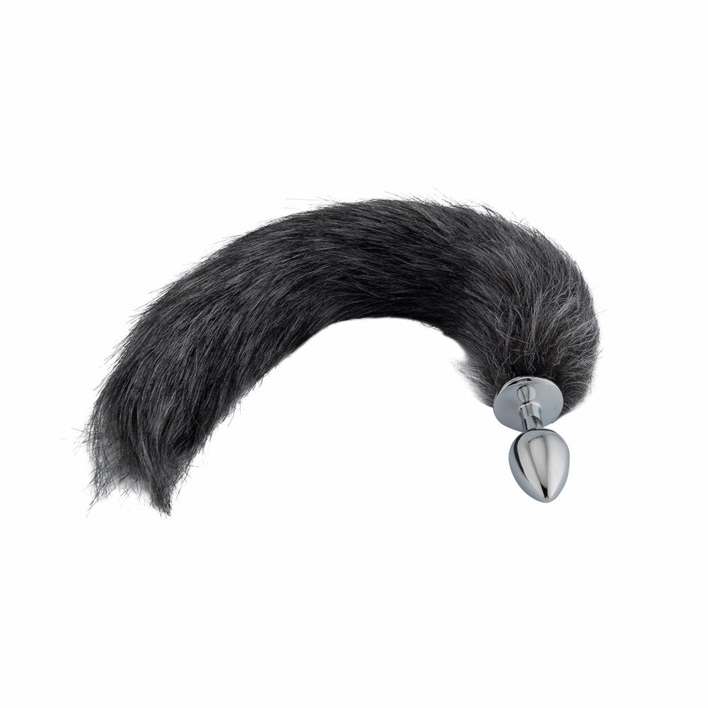 Dark Grey Fox Metal Tail, 18" Loveplugs Anal Plug Product Available For Purchase Image 3