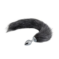 To experience deep stimulation, gently insert the stainless steel plug, ensuring a comfortable fit. sex toys fox, gray, cat, 4cm