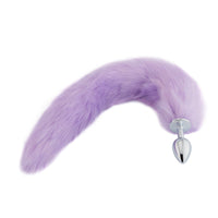 Explore your wild side with this luxurious fox plug. The soft purple fur enhances your cat, fox, fetish. animal sex toys