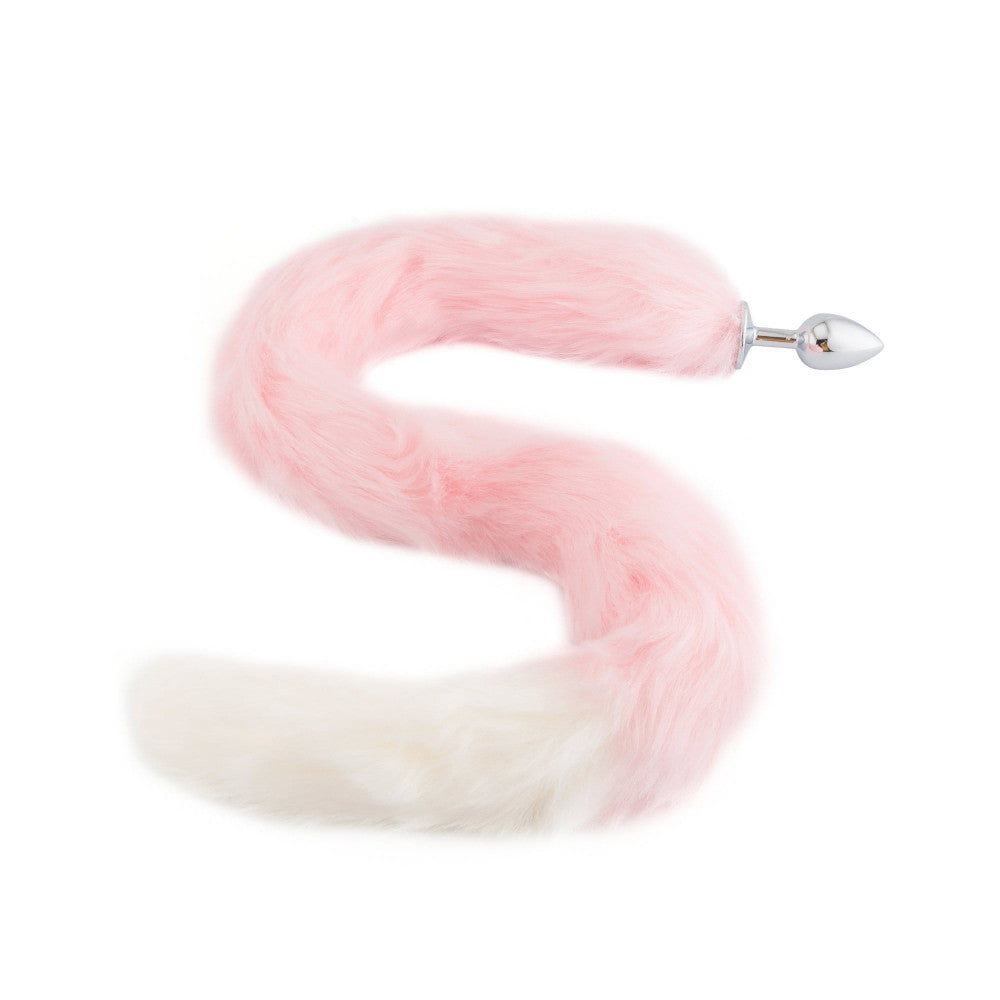 Pink with White Fox Metal Tail, 32" Loveplugs Anal Plug Product Available For Purchase Image 3