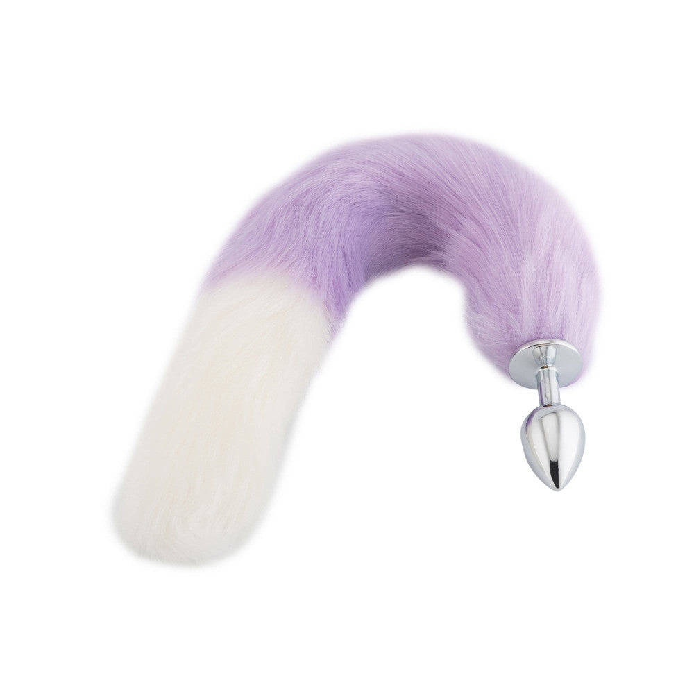 Purple with White Fox Metal Tail, 18" Loveplugs Anal Plug Product Available For Purchase Image 2