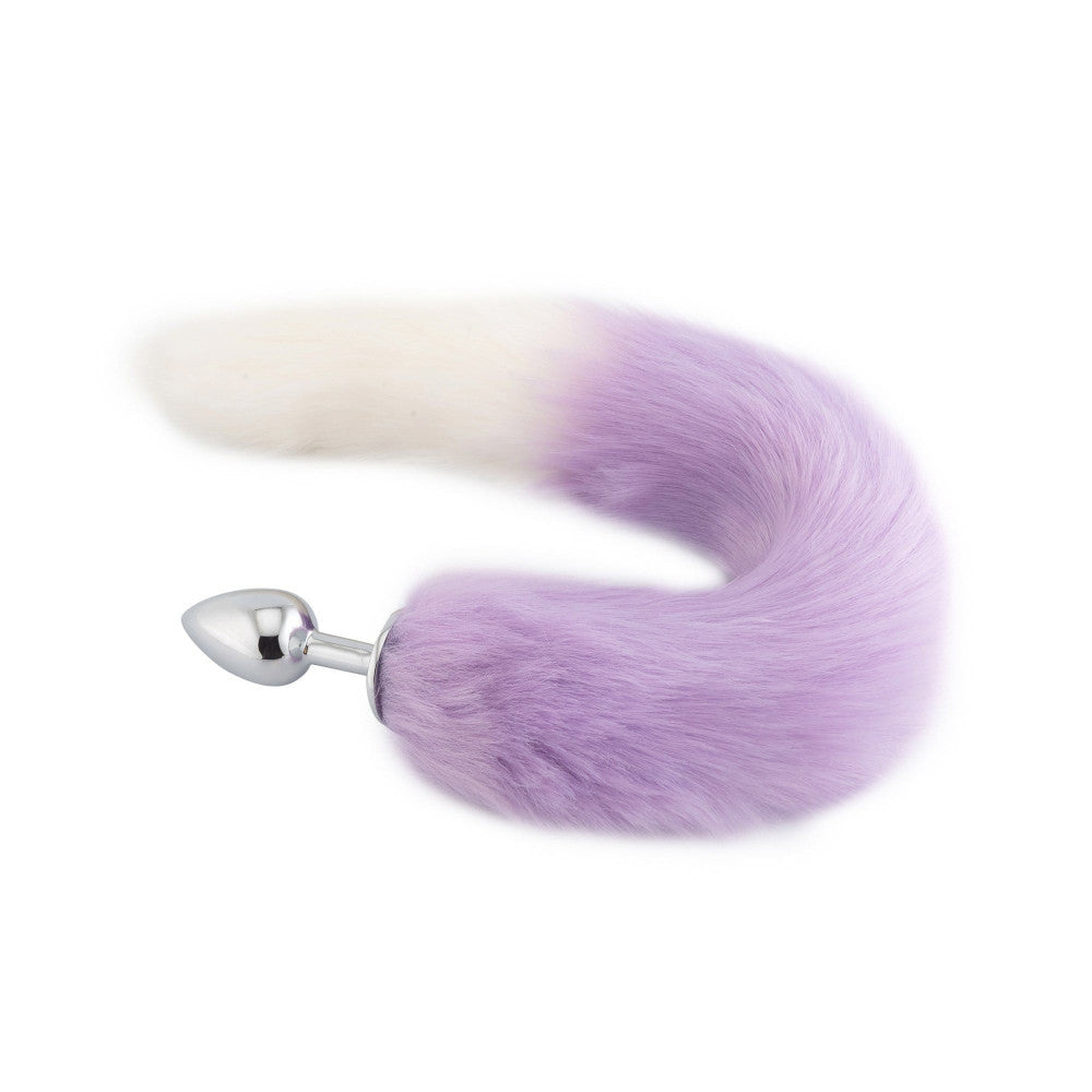 A vibrant 18" fox sex toy with a soft, faux fur tail, sex toy tail crafted from metal, ideal for using during role-play, adding a fox touch to your experience.