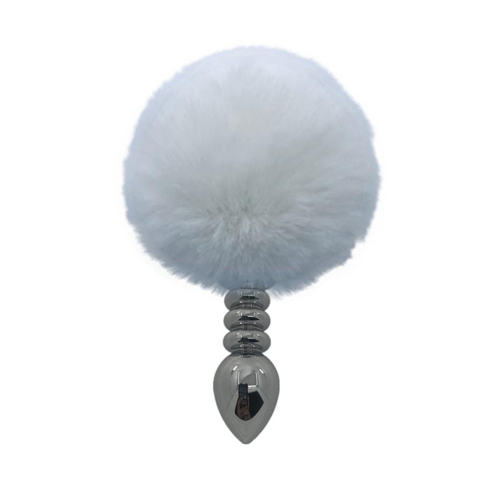 Indulge in a soft, fluffy white sex toy made from silicone, large, providing comfort for hours. Become an irresistible sex toy rabbit in this delightful accessory with ears and tail.