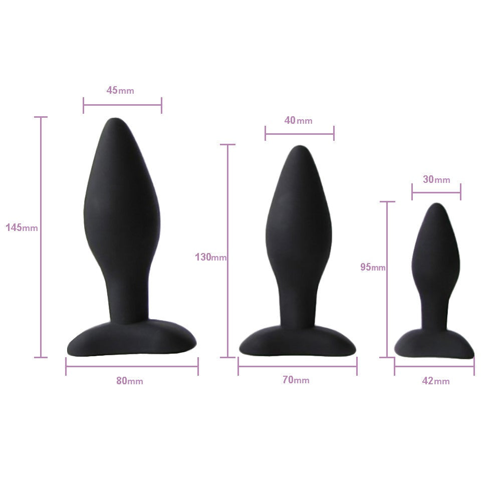 Graduated Soft Silicone Set (3 Piece) Loveplugs Anal Plug Product Available For Purchase Image 6