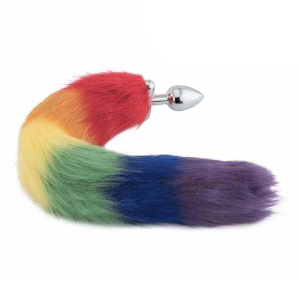 Rainbow Fox Shapeable Metal Tail, 18" Loveplugs Anal Plug Product Available For Purchase Image 1