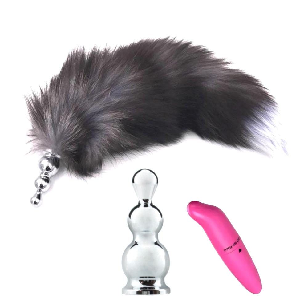 Unleash your wild side with this bushy fox tail, vibrator fun, while your partner watches in awe. sex toys tail adds playful excitement.