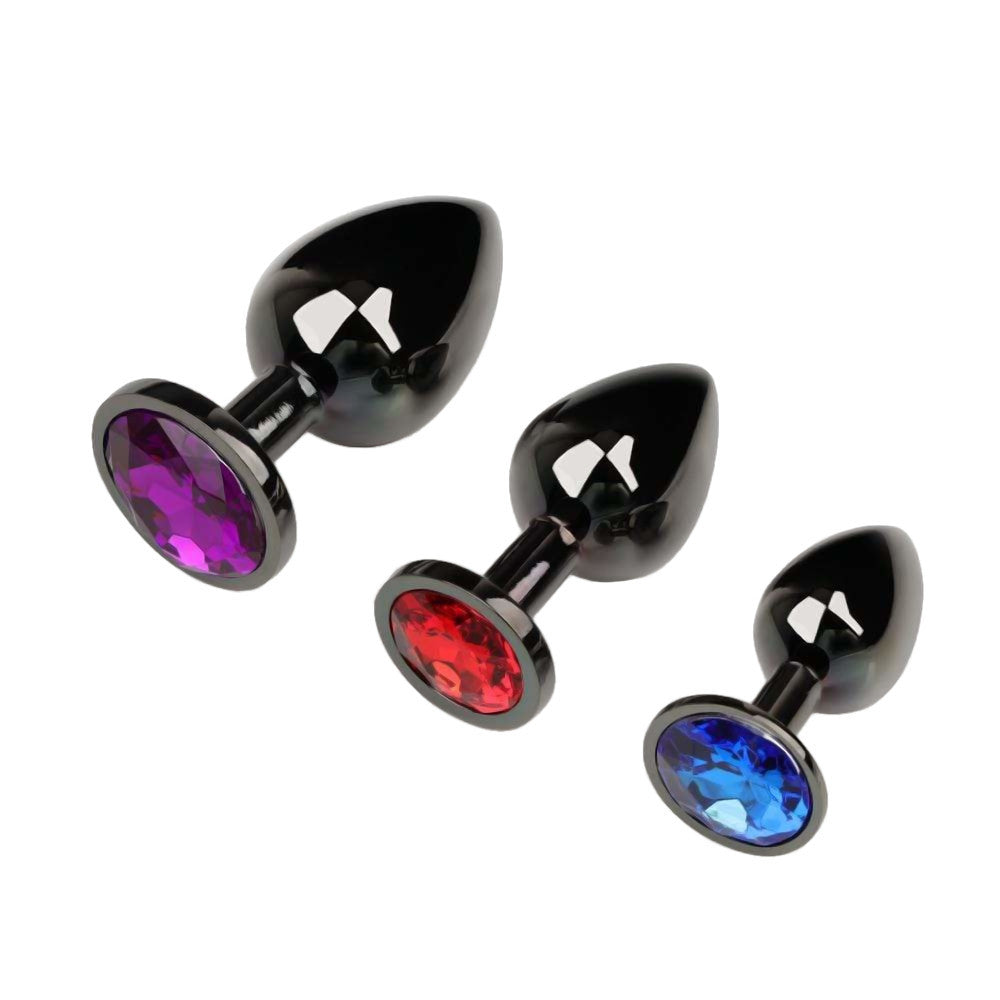 Gunmetal Jeweled Princess Plugs (3 Piece) Loveplugs Anal Plug Product Available For Purchase Image 2