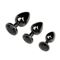 These eco-friendly plugs add sparkle to your intimate moments with their sleek gunmetal finish and dazzling jewel. anal trainer, accessory, ear