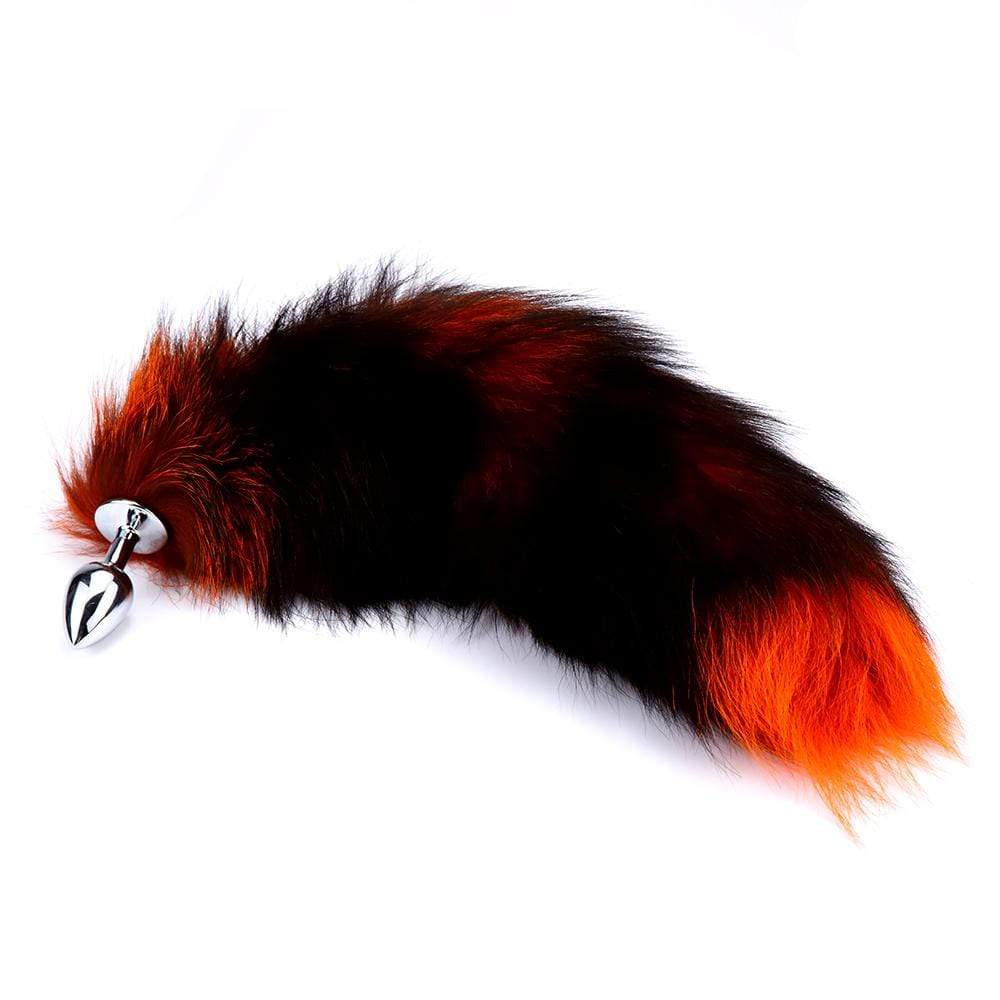 Black & Orange Fox Tail 16" Loveplugs Anal Plug Product Available For Purchase Image 5