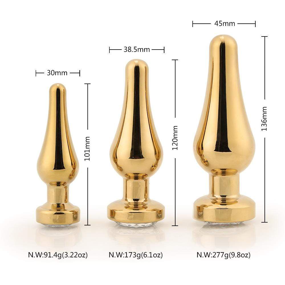 Tapered Gold Jewel Starter Kit (3 Piece) Loveplugs Anal Plug Product Available For Purchase Image 6