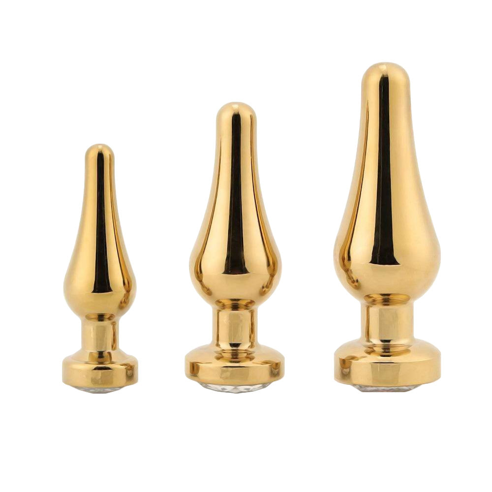 Tapered Gold Jewel Starter Kit (3 Piece) Loveplugs Anal Plug Product Available For Purchase Image 4