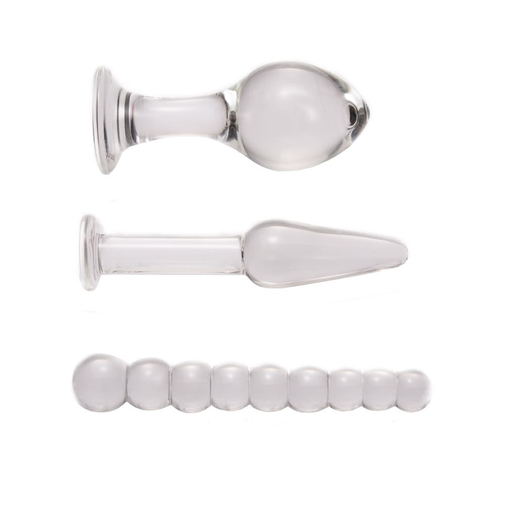 Transparent Anal Pyrex Glass Kit (3 Piece) Love Plugs Transparent Anal Pyrex Glass Kit (3 Piece) Love Plugs