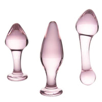 Rose Pink Crystal Glass Kit (3 Piece) Loveplugs Anal Plug Product Available For Purchase Image 20