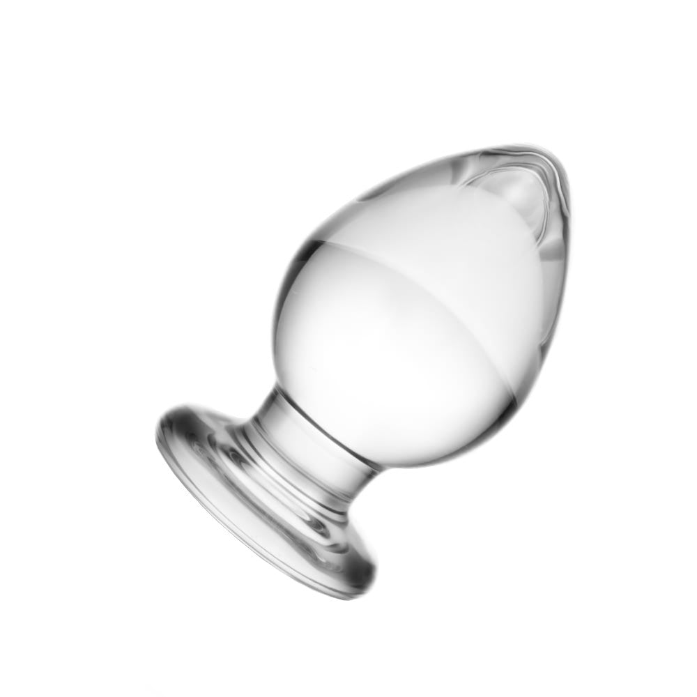 Glass Butt Plug Medium Size Smooth Clear Transparent Weighted Adult Anal  Sex Toy 