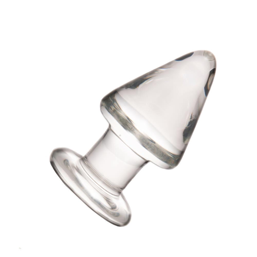 Slide in the huge Plug for a smooth, intense experience. Its glass build lets you explore while using a vibrator, covering your pussy.