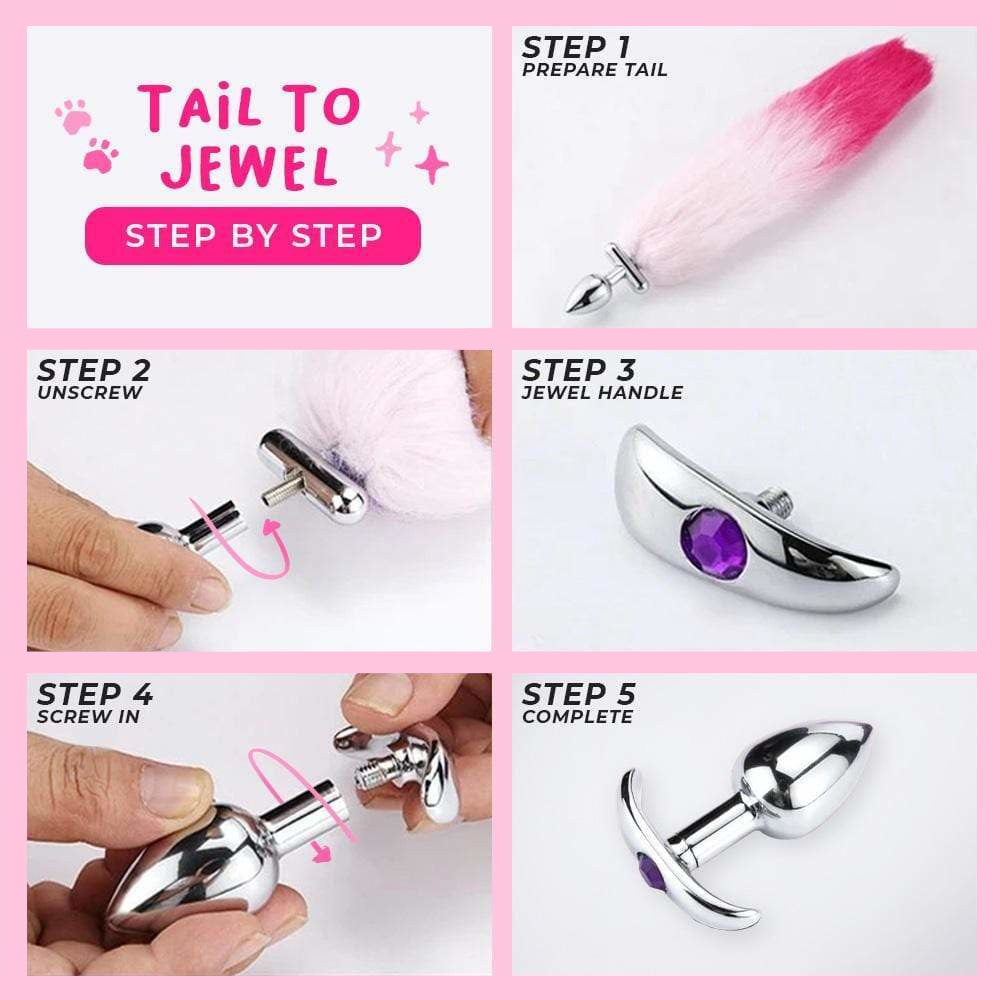 The rainbow fox tail, paired with a sex toy tail, adds a vibrant touch to your cat roleplay. Enjoy it alongside your vibrator, feeling like a fox!