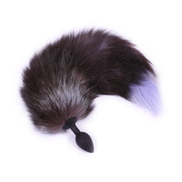 Apply water-based lubricant before using the cat sex toy for smooth insertion. Enjoy the metal, with, tail, long, white, fur, sex toy, furry