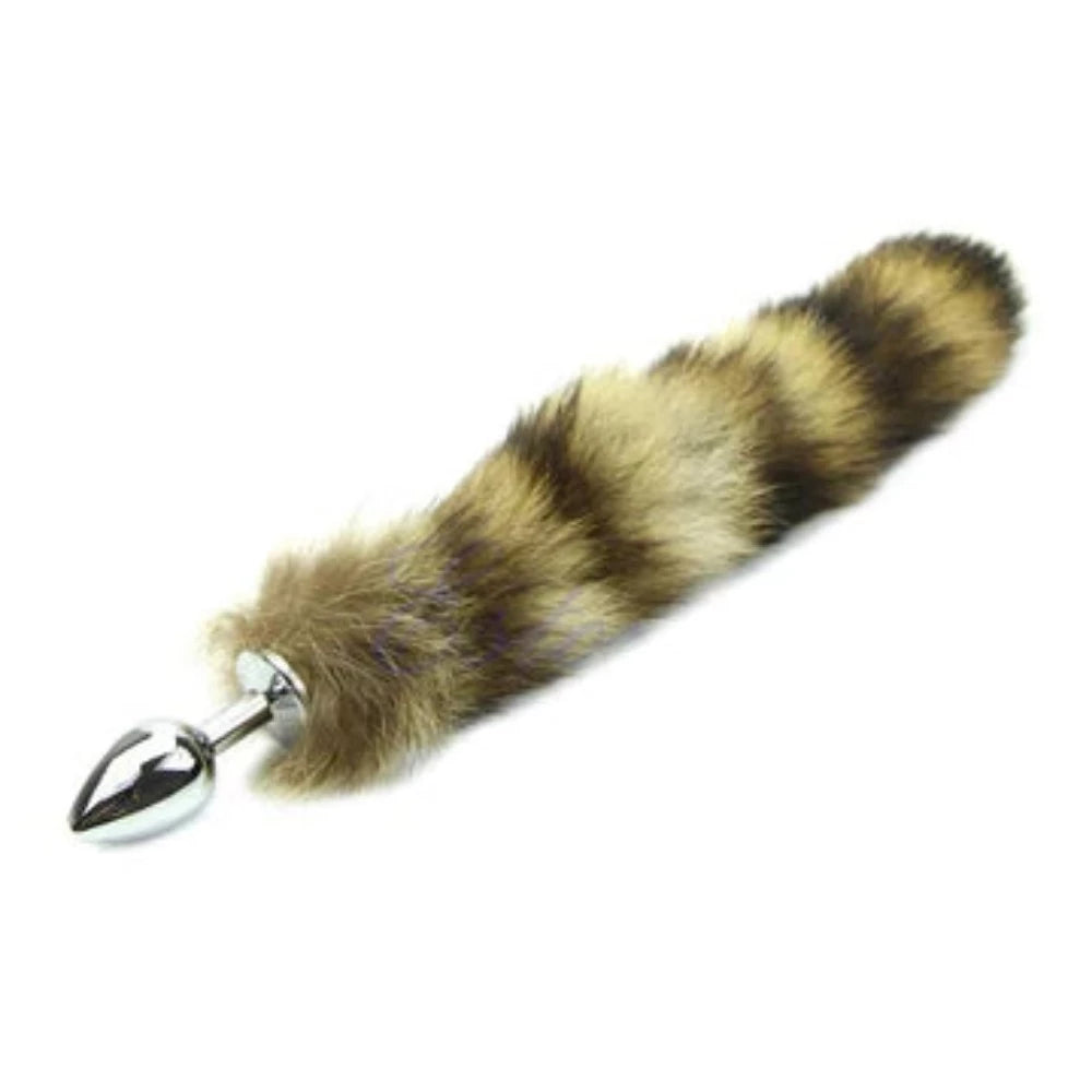 16" Kitten Brown Cat Tail with Stainless Steel Plug