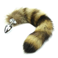 Explore your wild side with this stunning brown, black tail. The metal plug adds a sleek touch to your anal cat fantasies!