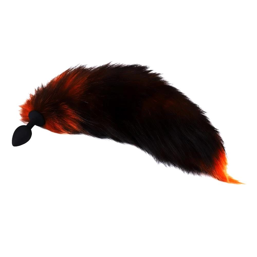 Black & Orange Fox Tail 16" Loveplugs Anal Plug Product Available For Purchase Image 2