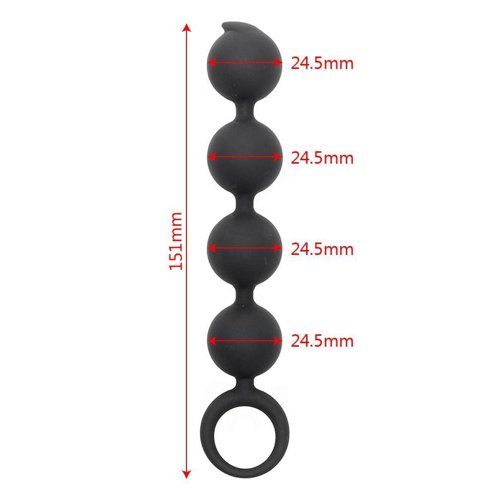 Sleek Silicone Anal Black Beads
