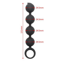 Sleek Silicone Anal Black Beads
