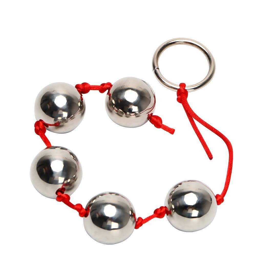 2 colors string Stainless Steel Anal Beads with Pull Ring Loveplugs Anal Plug Product Available For Purchase Image 1
