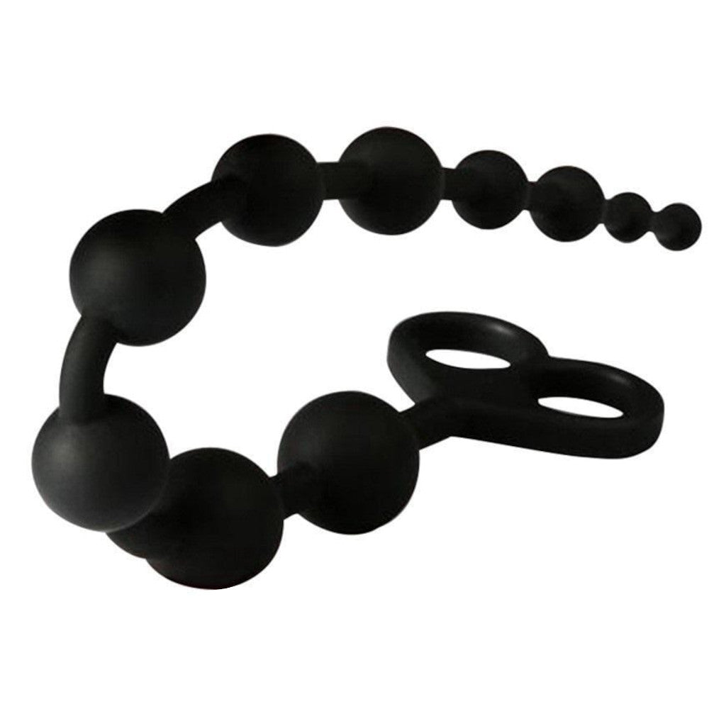 13" Silicone String with Dual Pull Rings Loveplugs Anal Plug Product Available For Purchase Image 1