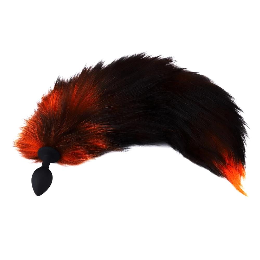 Black & Orange Fox Tail 16" Loveplugs Anal Plug Product Available For Purchase Image 1