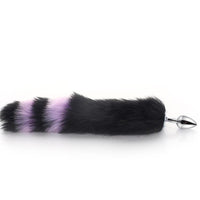 Black With Purple Fox Metal Tail Plug, 14"