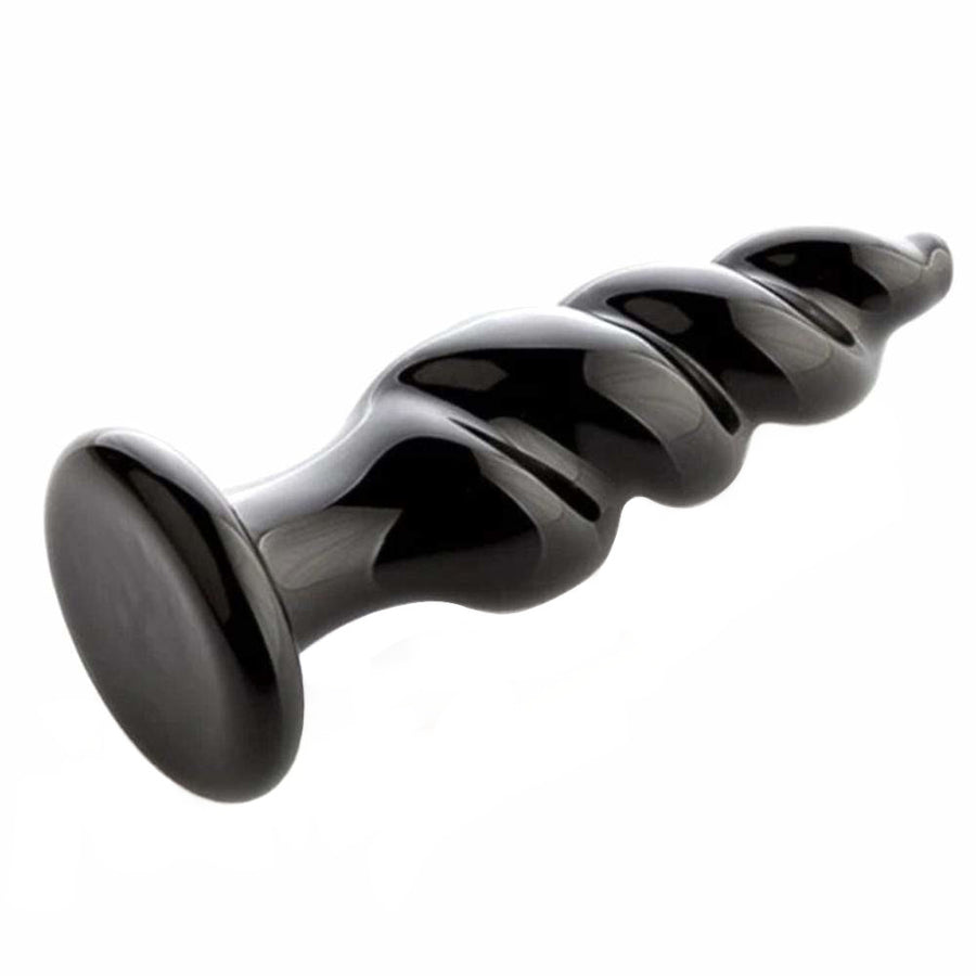 Black Spiral Glass Plug Loveplugs Anal Plug Product Available For Purchase Image 42