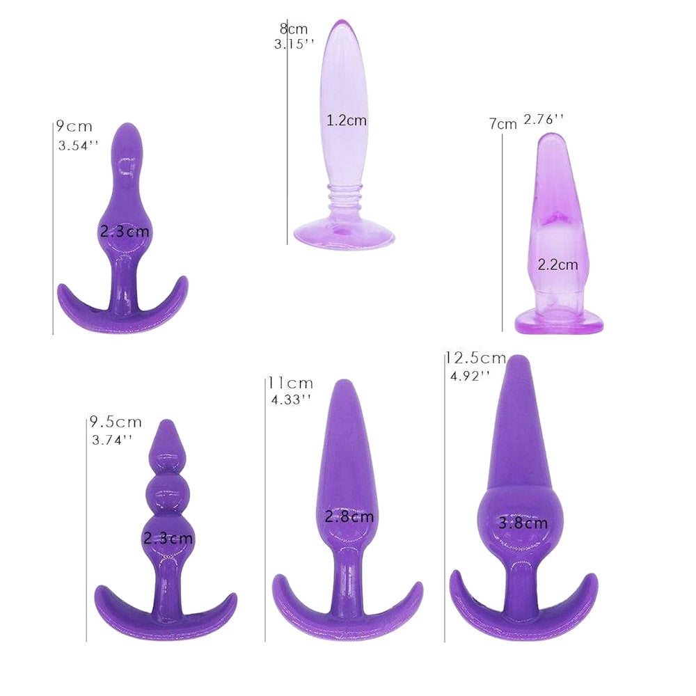 Graduated Jelly Silicone Plug Set (6 Piece) Loveplugs Anal Plug Product Available For Purchase Image 5