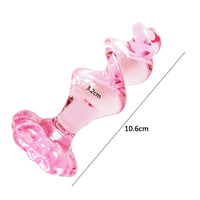 Pink Flower Spiral Glass Plug