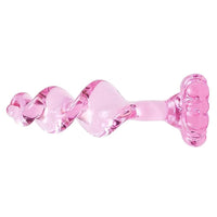 Pink Flower Spiral Glass Plug