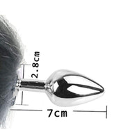 Grey Kitty Cat Tail Butt Plug 18"