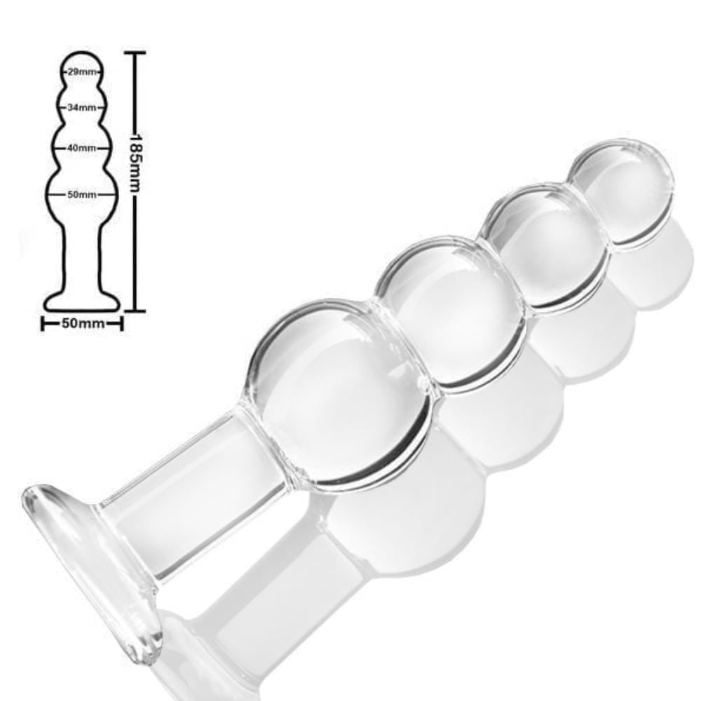 Large Glass Anal Beaded Toy Love Plugs Large Glass Anal Beaded Toy Love Plugs