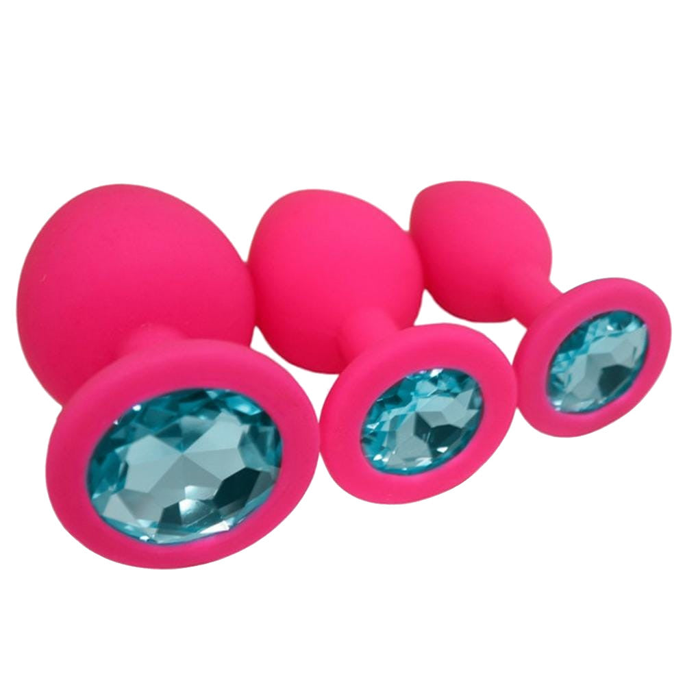 Silicone Jeweled Plug Starter Set (3 Piece) Loveplugs Anal Plug Product Available For Purchase Image 7