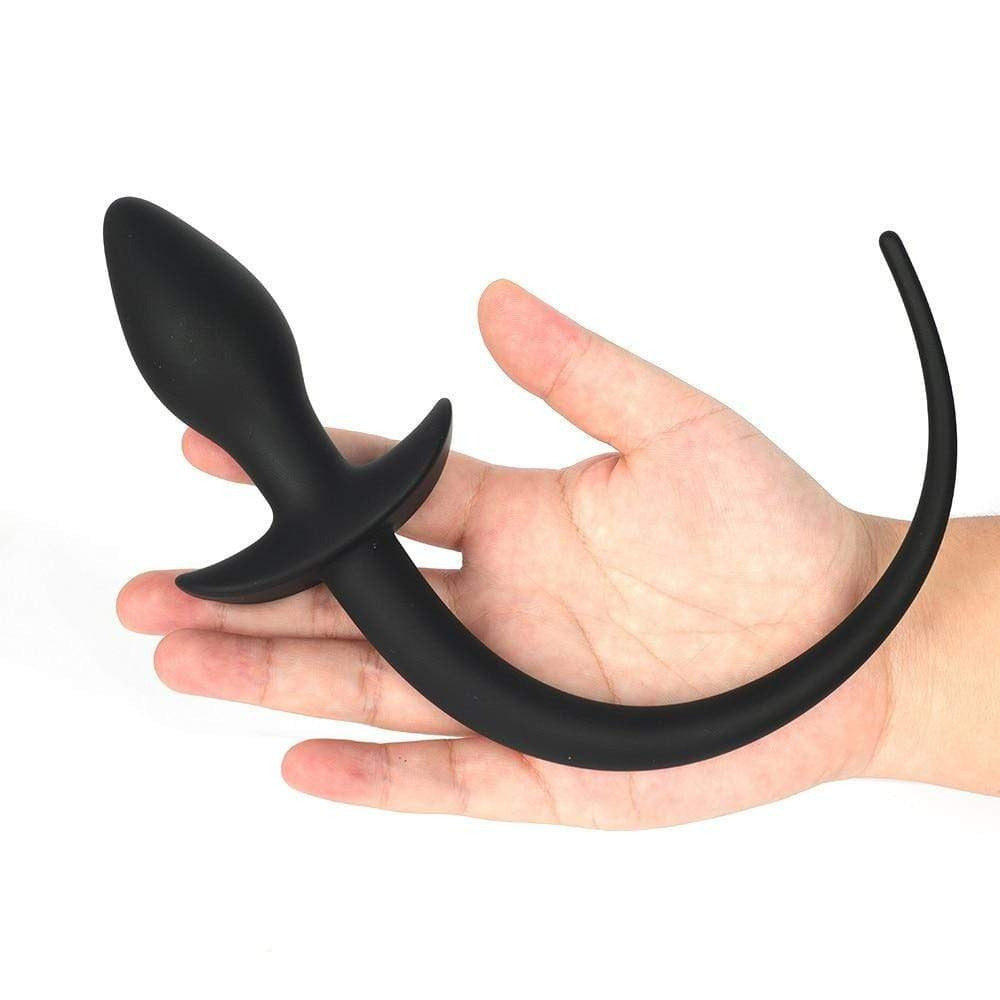 Curved Dog Tail Butt Plug, 7"