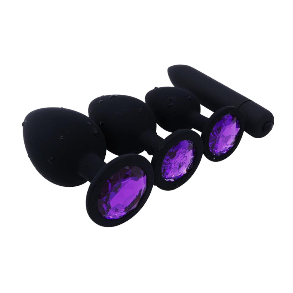 Silicone Amethyst Anal Kit (3 Piece) Loveplugs Anal Plug Product Available For Purchase Image 1