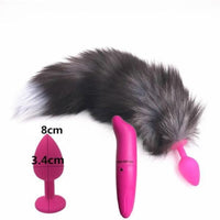 The girl transforms into a fox with soft fur and a pink plug tail, creating excitement as the tail, fur, and fox vibes blend seamlessly. The butt plug adds to the thrill.