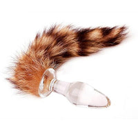 Insert the raccoon sex toys along with some lube, feel the glass, black, clear plug slide in, while the brown tail teases.