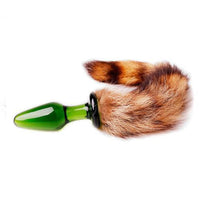 The glass sex toy offers unmatched safety, with a smooth, durable surface. Feel the weight of the green, gold butt tail and indulge deeply, pulling into bliss.