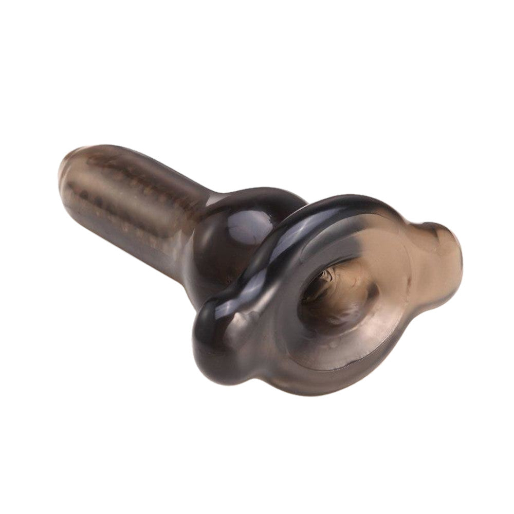 Apply soft, water- or oil-based lube before gently inserting the hollow plug. The silicone texture, sex-safe material enhances comfort.