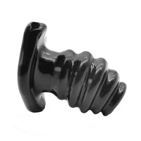 Enhance your anal experience with this ribbed silicone tunnel plug, perfect for sex toys lovers. The hollow, silicone design allows for an enema, and enhances stimulation.